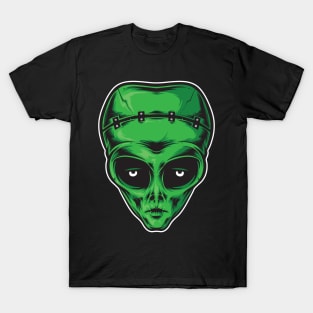 Cool Green Alien Head Costume T-Shirt